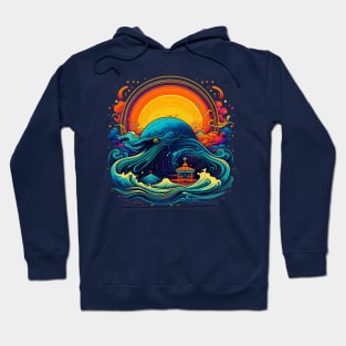 Nautilus Ocean Monster Tsunami In the Sun Hoodie